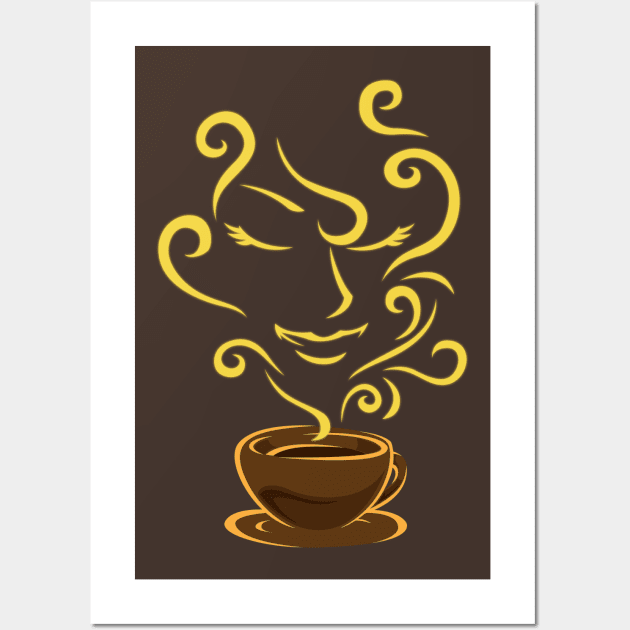 Coffee Flavor Woman Wall Art by Mako Design 